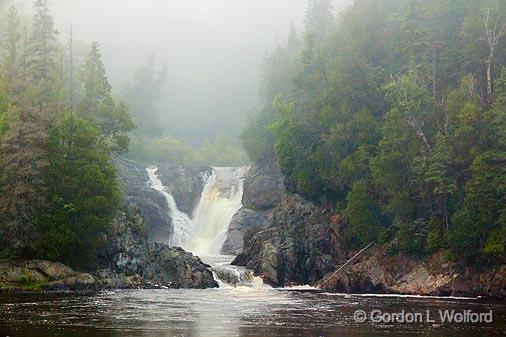 Silver Falls In Fog_03039.jpg - Photographed on the north shore of Lake Superior near Wawa, Ontario, Canada.